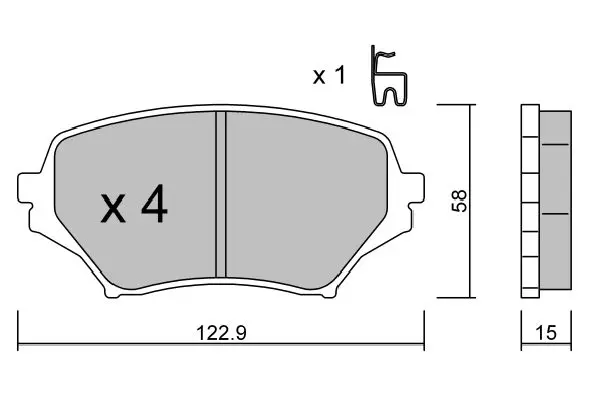 Handler.Part Brake pad set, disc brake AISIN BPMZ1004 1