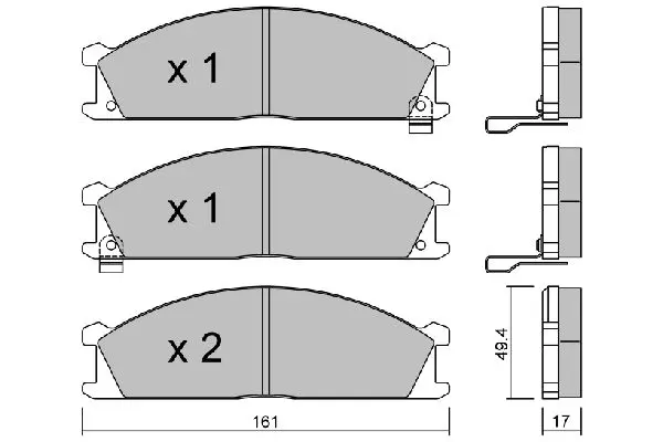 Handler.Part Brake pad set, disc brake AISIN BPNI1912 1