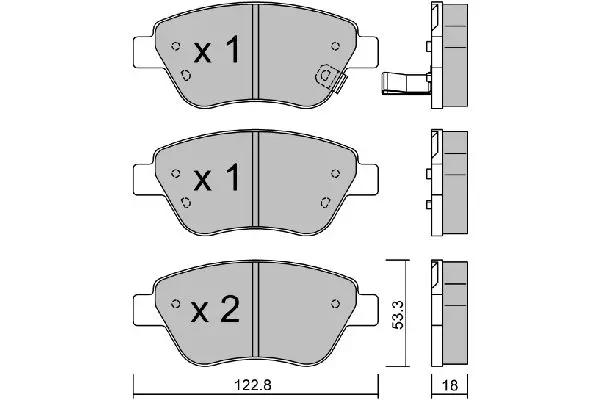 Handler.Part Brake pad set, disc brake AISIN BPOP1001 1