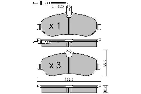 Handler.Part Brake pad set, disc brake AISIN BPPE1010 1