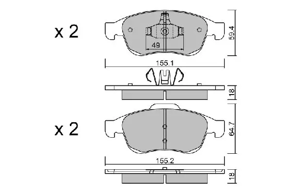 Handler.Part Brake pad set, disc brake AISIN BPRE1006 1