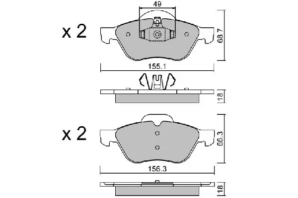 Handler.Part Brake pad set, disc brake AISIN BPRE1016 1