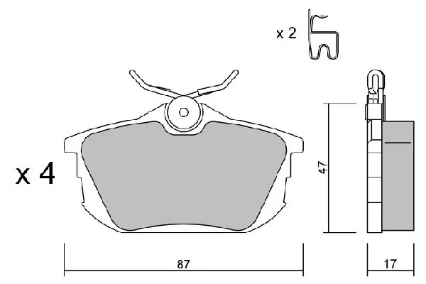 Handler.Part Brake pad set, disc brake AISIN BPSM2001 1