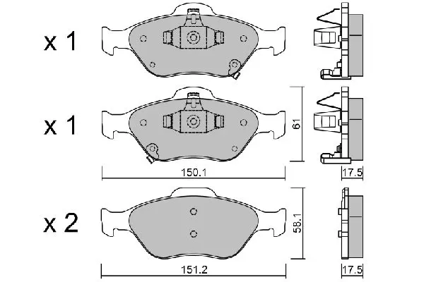 Handler.Part Brake pad set, disc brake AISIN BPTO1002 1