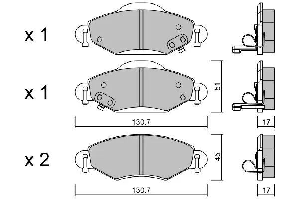 Handler.Part Brake pad set, disc brake AISIN BPTO1003 1