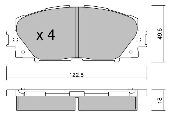 Handler.Part Brake pad set, disc brake AISIN BPTO1014 1