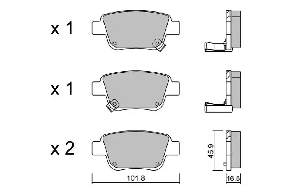 Handler.Part Brake pad set, disc brake AISIN BPTO2002 1