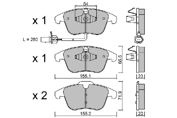 Handler.Part Brake pad set, disc brake AISIN BPVW1021 1