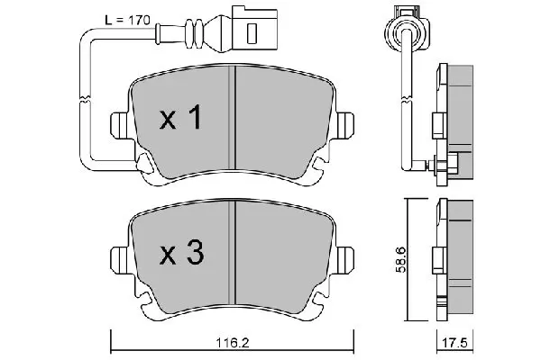 Handler.Part Brake pad set, disc brake AISIN BPVW2002 1