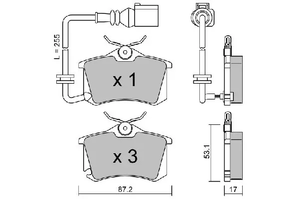 Handler.Part Brake pad set, disc brake AISIN BPVW2004 1