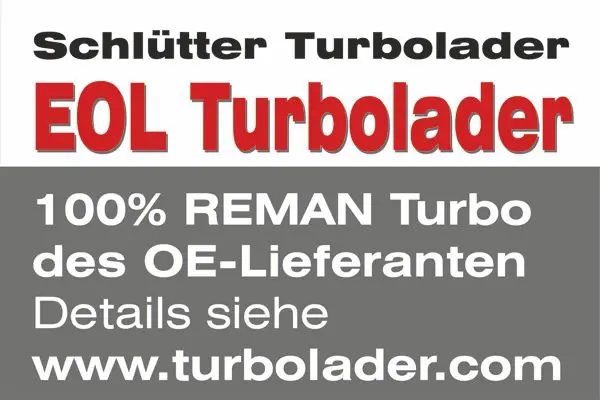 Handler.Part Lader, Aufladung SCHLÜTTER TURBOLADER 17212125EOL 1