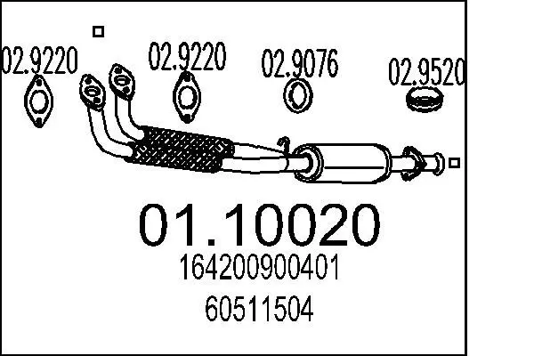 Handler.Part Exhaust pipe MTS 0110020 1