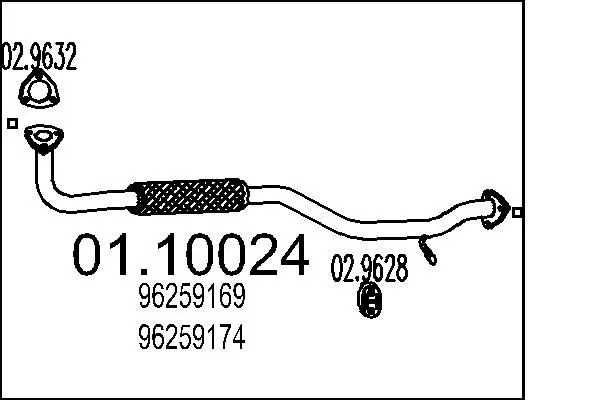 Handler.Part Exhaust pipe MTS 0110024 1