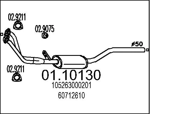 Handler.Part Exhaust pipe MTS 0110130 1