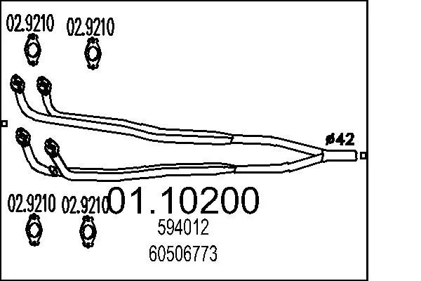 Handler.Part Exhaust pipe MTS 0110200 1