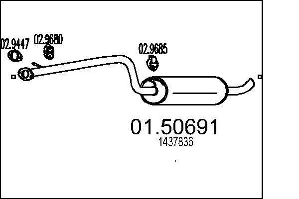 Handler.Part Middle silencer MTS 0150691 1