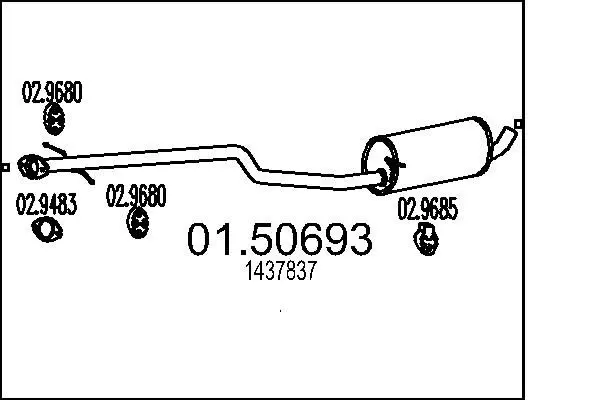 Handler.Part Middle silencer MTS 0150693 1