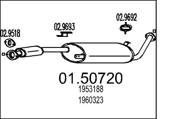 Handler.Part Middle silencer MTS 0150720 1