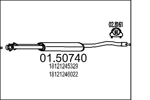 Handler.Part Middle silencer MTS 0150740 1