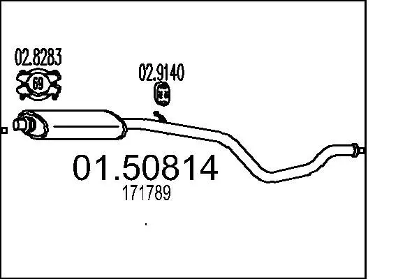 Handler.Part Middle silencer MTS 0150814 1