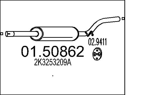 Handler.Part Middle silencer MTS 0150862 1