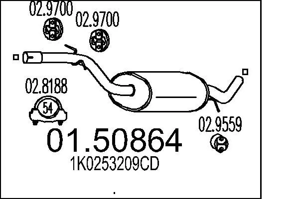 Handler.Part Middle silencer MTS 0150864 1