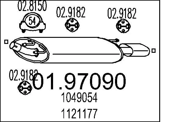 Handler.Part End silencer MTS 0197090 1