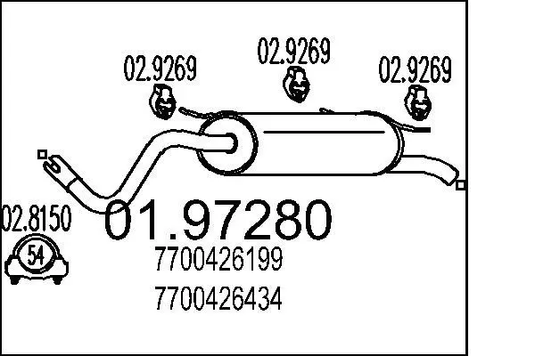 Handler.Part End silencer MTS 0197280 1