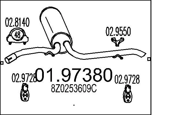 Handler.Part End silencer MTS 0197380 1