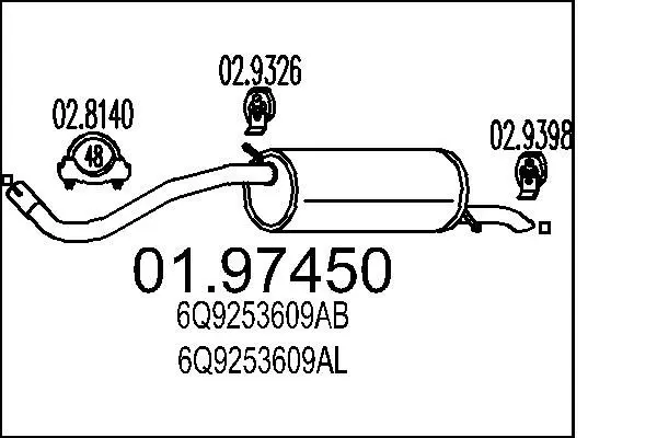 Handler.Part End silencer MTS 0197450 1