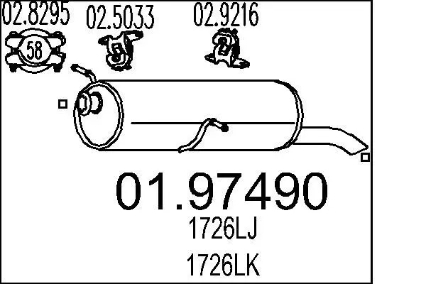 Handler.Part End silencer MTS 0197490 1