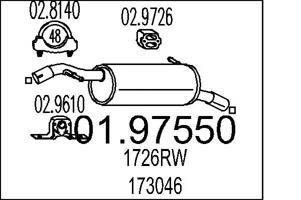 Handler.Part End silencer MTS 0197550 1