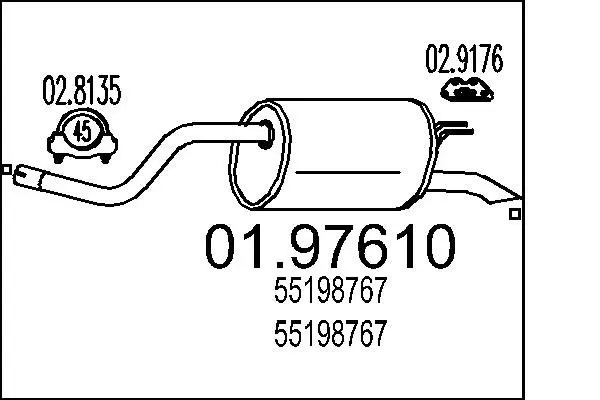 Handler.Part End silencer MTS 0197610 1