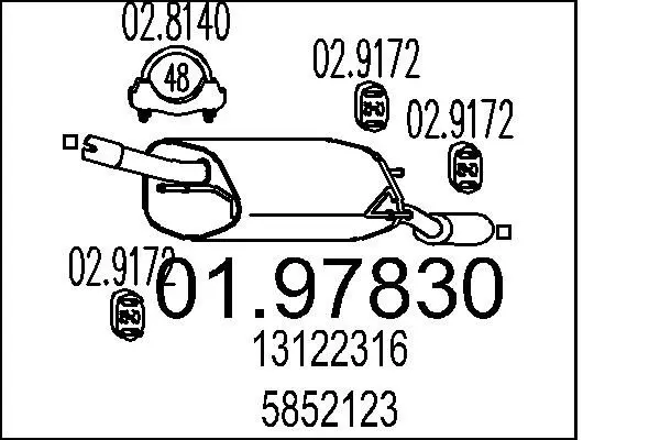 Handler.Part End silencer MTS 0197830 1