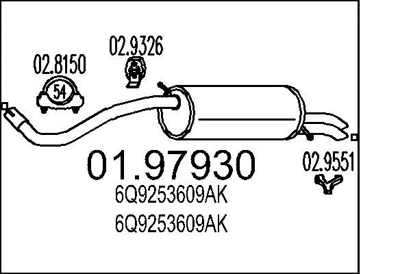 Handler.Part End silencer MTS 0197930 1