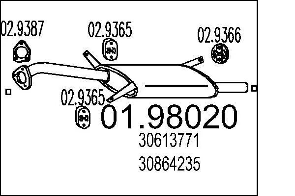 Handler.Part End silencer MTS 0198020 1