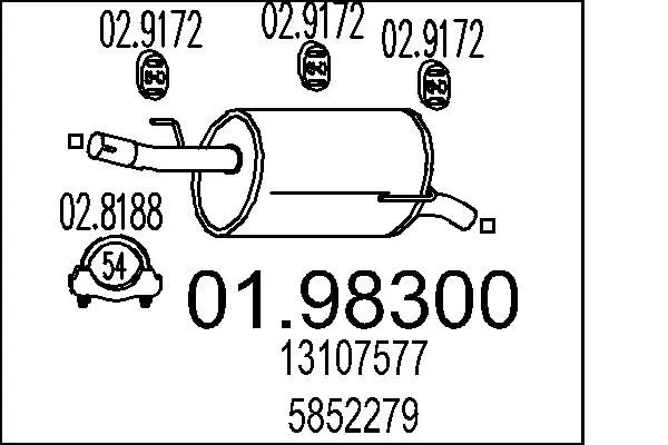 Handler.Part End silencer MTS 0198300 1