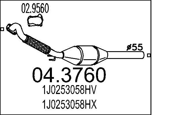 Handler.Part Catalytic converter MTS 043760 1