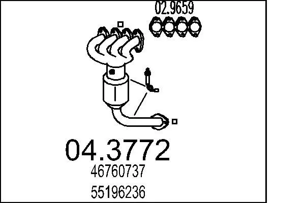 Handler.Part Catalytic converter MTS 043772 1