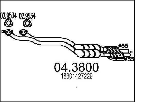 Handler.Part Catalytic converter MTS 043800 1