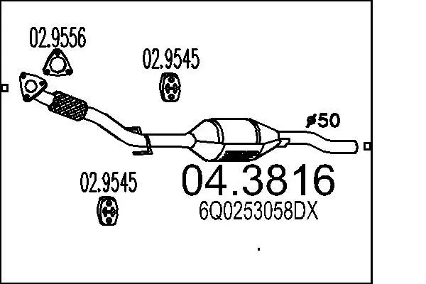 Handler.Part Catalytic converter MTS 043816 1