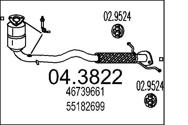 Handler.Part Catalytic converter MTS 043822 1