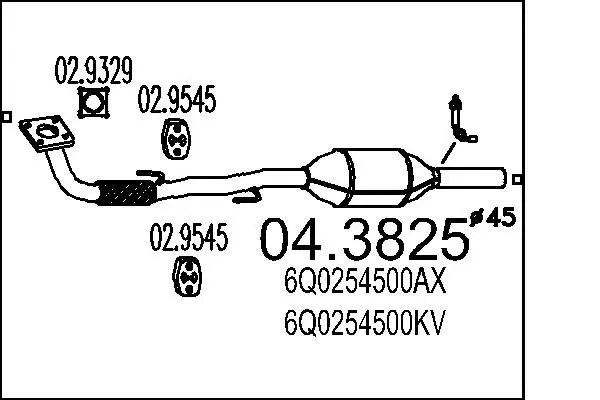 Handler.Part Catalytic converter MTS 043825 1