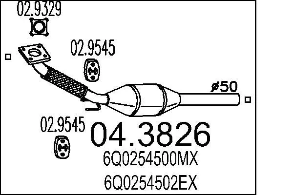 Handler.Part Catalytic converter MTS 043826 1