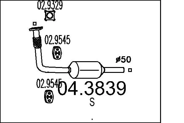 Handler.Part Catalytic converter MTS 043839 1