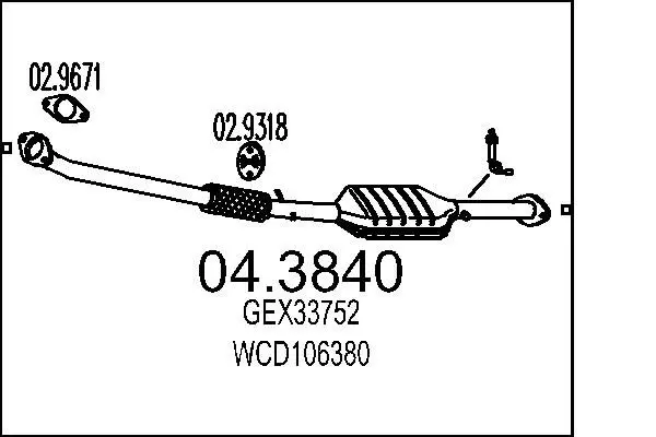 Handler.Part Catalytic converter MTS 043840 1