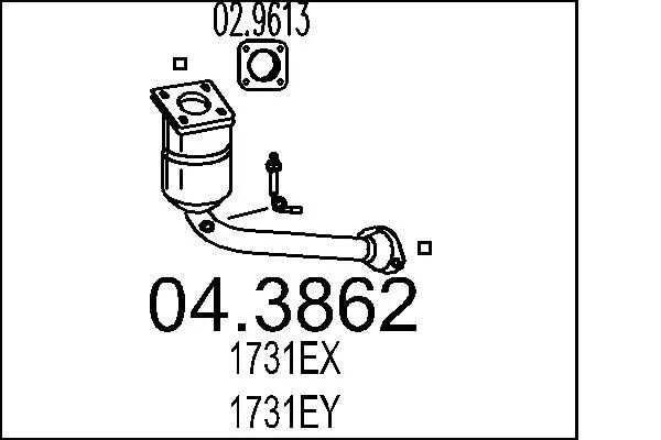 Handler.Part Catalytic converter MTS 043862 1