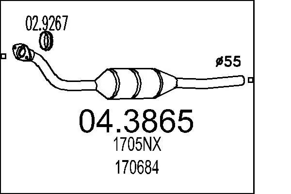 Handler.Part Catalytic converter MTS 043865 1