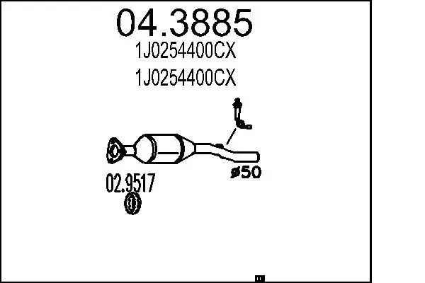 Handler.Part Catalytic converter MTS 043885 1