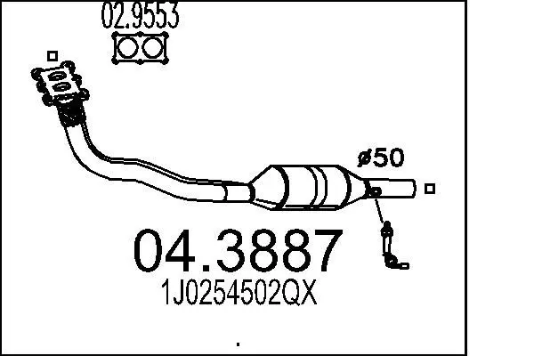 Handler.Part Catalytic converter MTS 043887 1